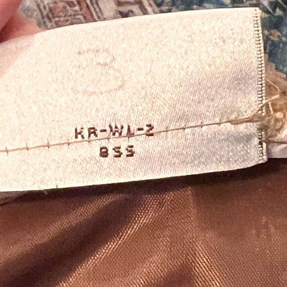 Vtg Kim Rogers A-Line Skirt Brown Wool Side Pockets Back Slit Midi High Waist - Picture 10 of 14